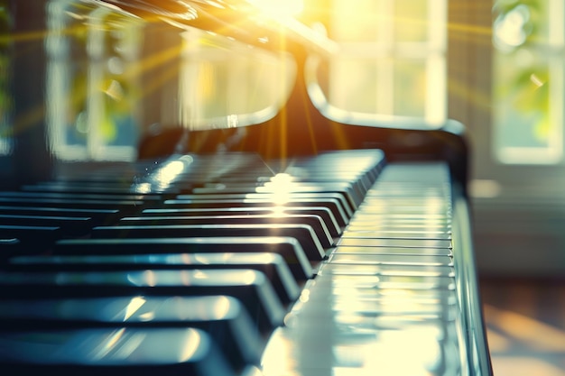 Foto el pianista repite en la sala de música antes de una actuación exitosa