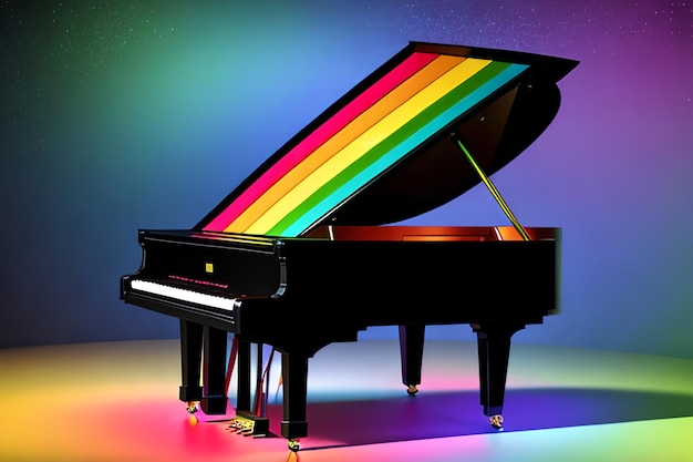 Foto el piano arcoiris