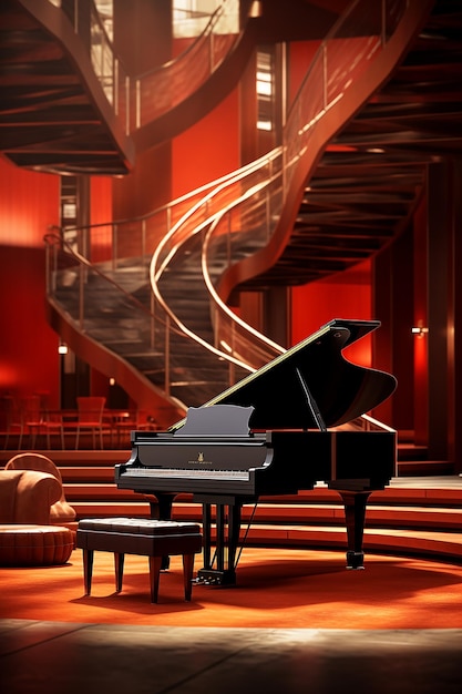 Foto piano de cola en el interior del teatro lugar foto generat
