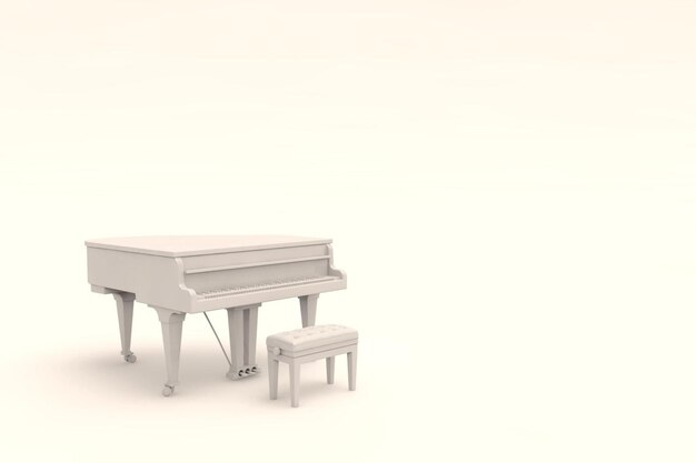 Piano de cauda branco