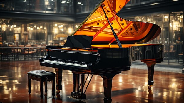 Piano de cauda dentro do teatro