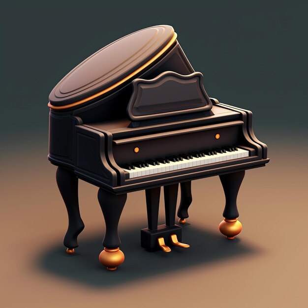 Foto piano de desenho animado 3d