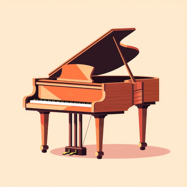 Piano en ilustración de dibujos animados generada por IA Imagen