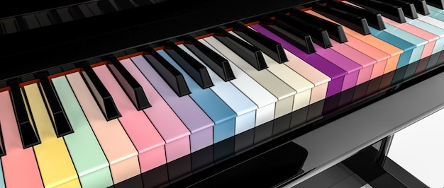 Un piano multicolor diferente.