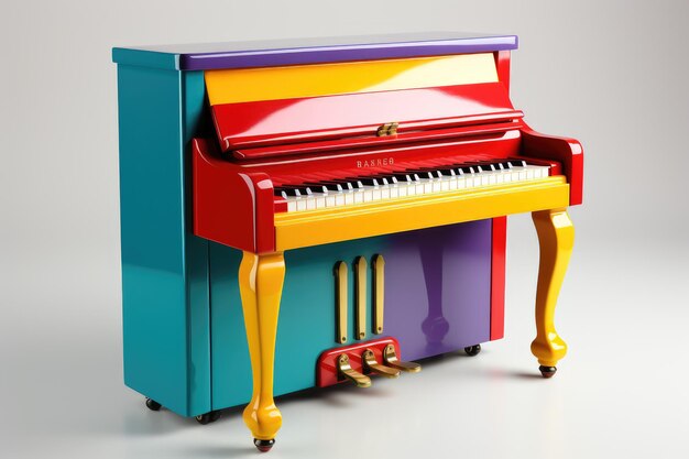 Piano multicolorido brilhante Escola de música infantil Loja de instrumentos musicais IA generativa