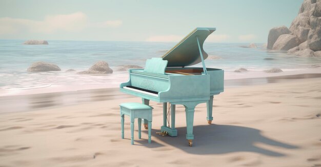 piano vintage na praia música relaxante no oceano