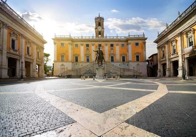 Piazza del Campidoglio en la Colina Capitolina, Roma, Italia