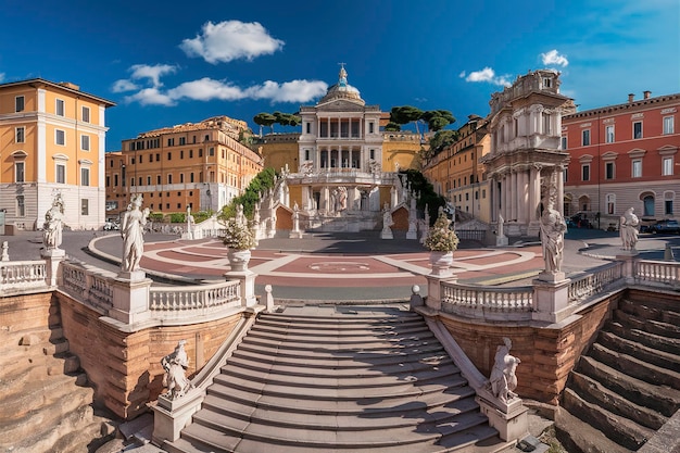 Foto piazza del campidoglio en la colina del capitolio en roma, italia