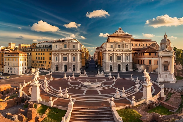 Foto piazza del campidoglio en la colina del capitolio en roma, italia