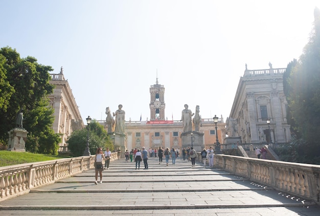 Piazza del Campidoglio en Roma, Italia, en la colina del Capitolio.