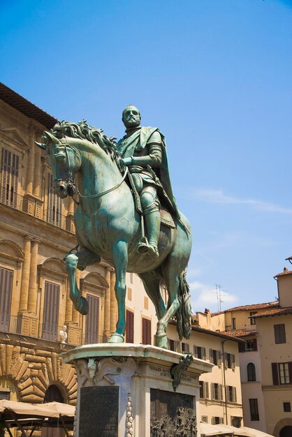 Piazza della Signoria ein Denkmal für Cosimo de' Medici in Florenz Italien