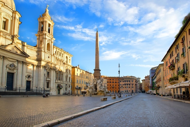 Piazza Navona am Morgen, Rom, Italien