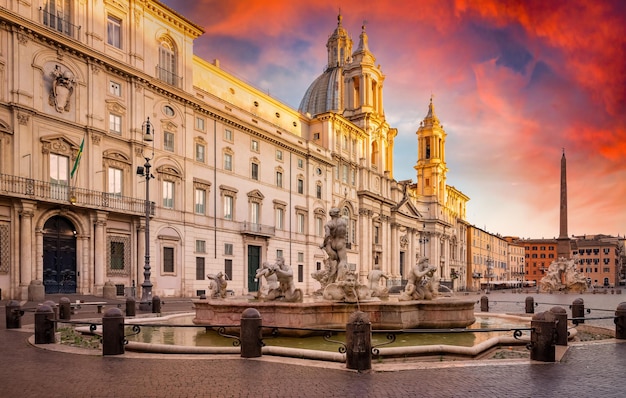 Piazza Navona bei Sonnenuntergang