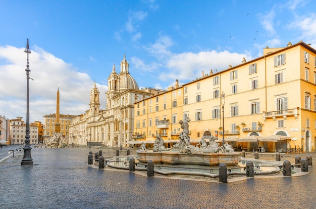 Piazza Navona-Platz in Rom morgens, Rom-Architektur und Marksteinstadtbild.