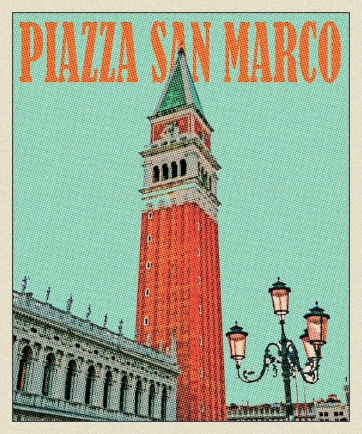 Foto piazza san marco retro cartaz de viagem