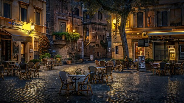 Foto piazza santa maria in trastevere in rom, italien generative ki