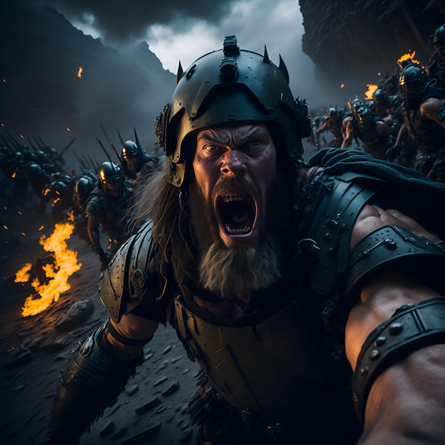 Épica incursión vikinga capturada desde una cámara de casco GoProStyle