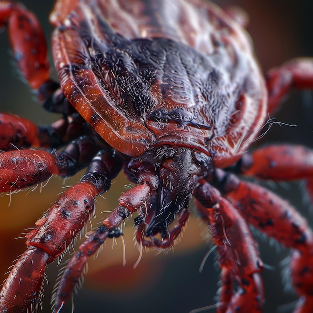 Foto picadas de insetos monstrosas encefalitis carrapatos macro ácaros da poeira parasitas horríveis da pele de insetos microscópicos