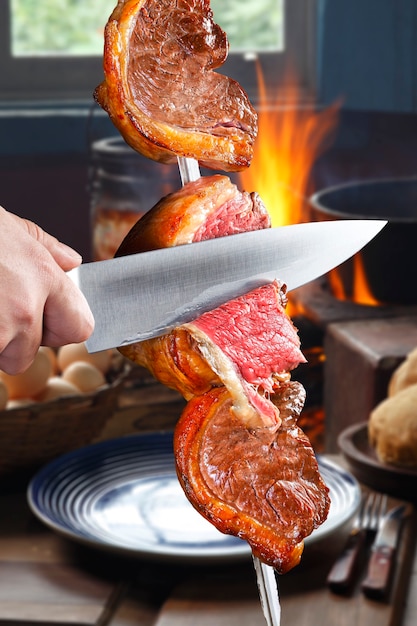 Picanha, barbacoa tradicional brasileña.