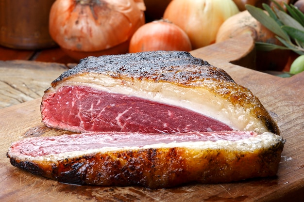 Picanha, tradicional churrasco brasileiro.