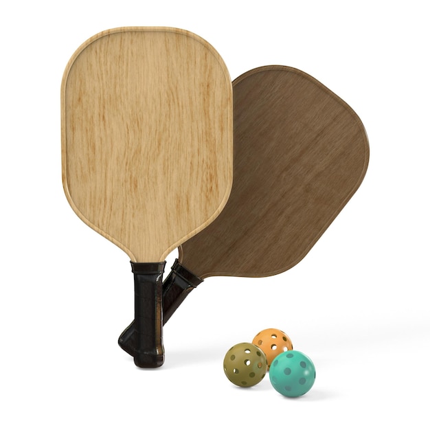 Foto pickleball-set aus holz