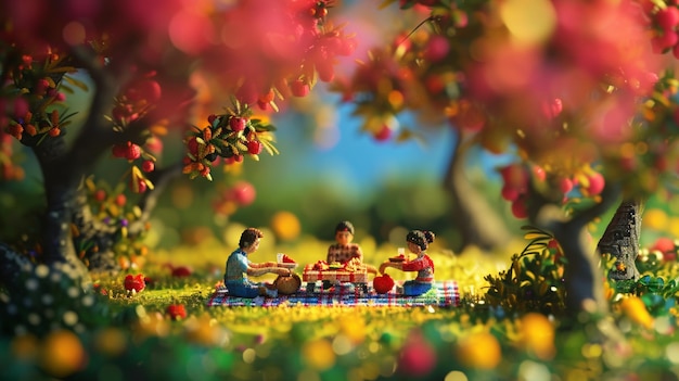 picnic de mosaico de píxeles