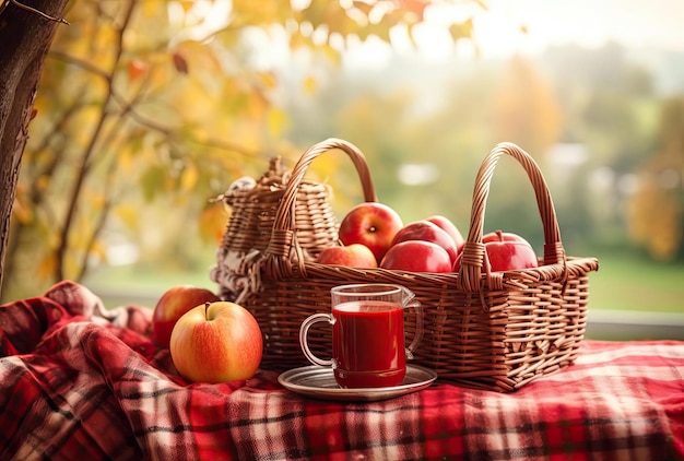 Picnic de otoño en la terraza