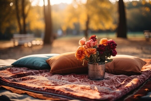 picnic en el paisaje del parque