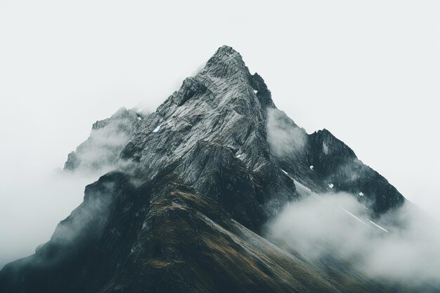 El pico de la montaña se eleva por encima de las nubes