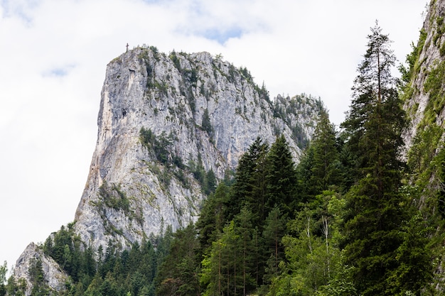 El pico de las montañas del Altar del Cañón Bicaz.