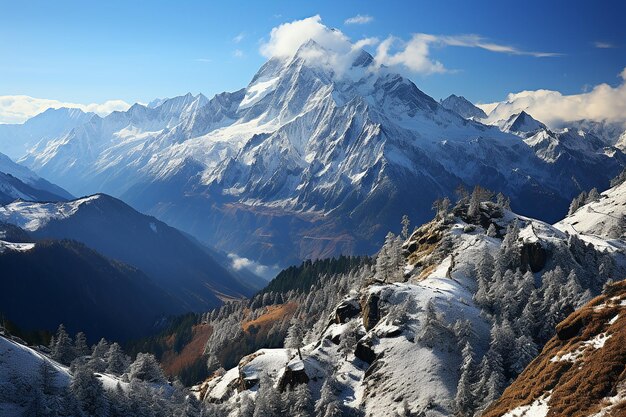 El pico nevado en medio de un mar de majestad