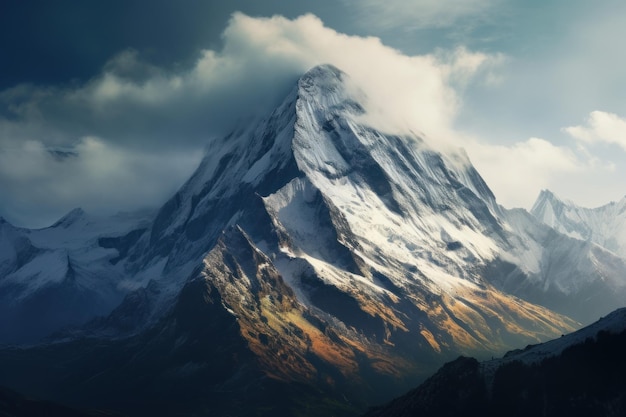 El pico del paisaje de la cima de la montaña tranquila Genera IA