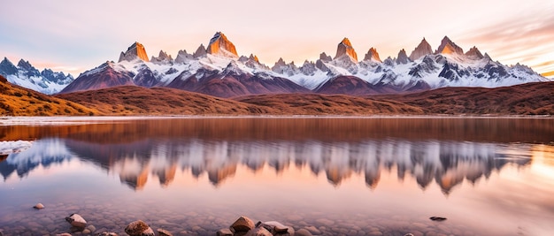 Picos de las montañas chilenas con hielo Patagonia generativa ai