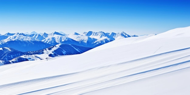 Los picos de las montañas de invierno están cubiertos de nieve Paisaje de esquí Freeriding Deportes de invierno IA generativa