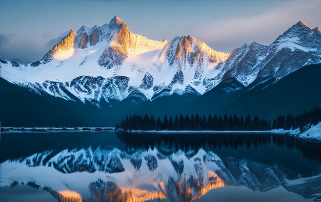 picos de montañas nevadas