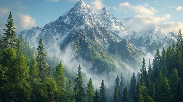 Picos montañosos imponentes con hermosas vistas