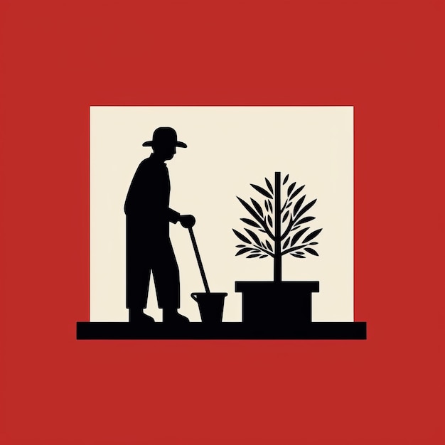 Foto pictograma de jardinero de estilo isotipo por gerd arntz