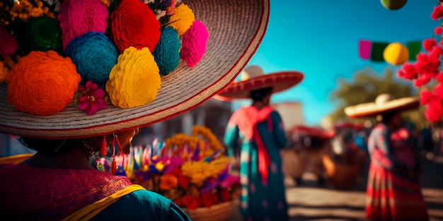 Picture title festival in colorful streets