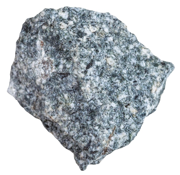Piedra de diorita aislado en blanco
