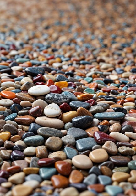 Foto piedra de fondo de colores piedra de playa de colores página de fondo de piedras pequeñas generado por ia