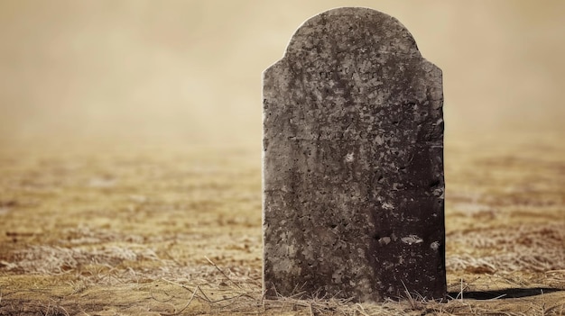 Piedra funeraria en una tumba sin una inscripción