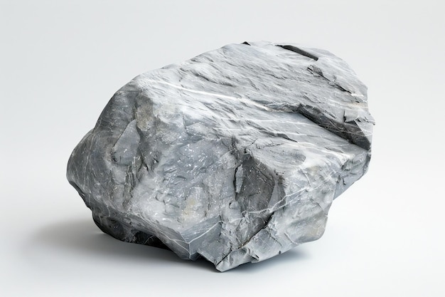 Piedra gris sobre fondo blanco aislada