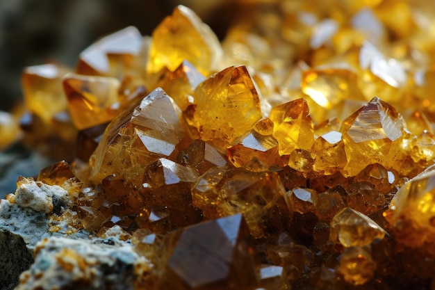 Piedra mineral de cristal dorado con fondo sin costuras