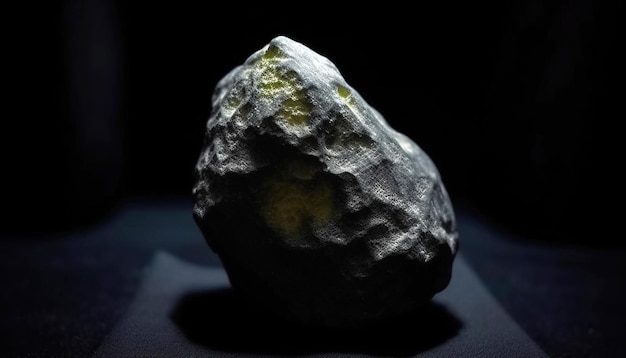 Piedra mineral fósil de milloseviquita Fósil cristalino geológico Primer plano de fondo oscuro