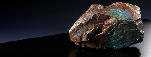 Piedra mineral fósil de Utahita Fósil cristalino geológico Primer plano de fondo oscuro