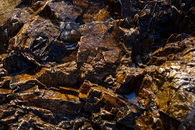 Foto piedra natural textura de piedra grandes piedras marrones