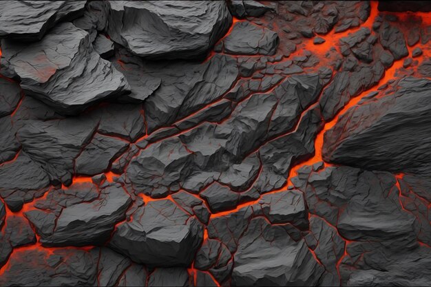 Foto piedra negra con fondo de textura de lava
