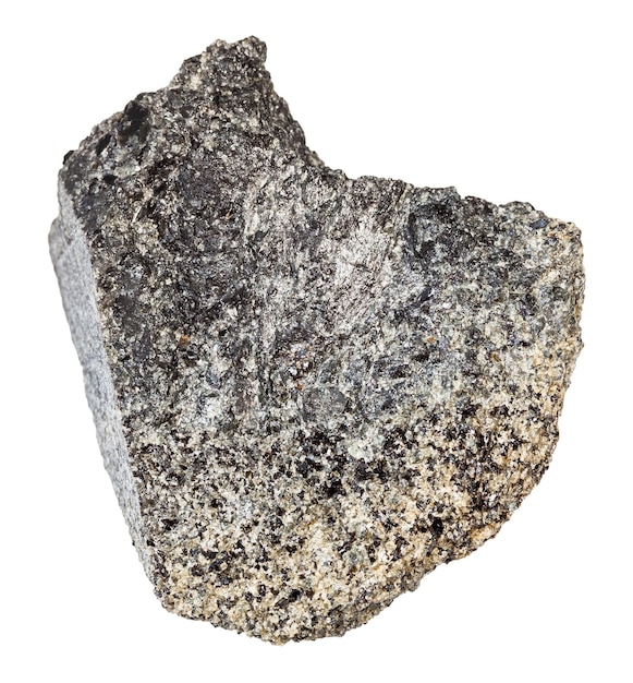 Piedra peridotita aislada sobre fondo blanco
