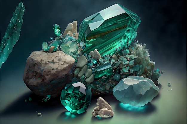 Una piedra preciosa esmeralda Minería de piedras