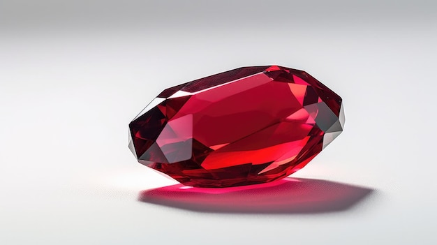 Una piedra preciosa roja de la colección de gemas.